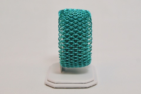 Dragonscale Cuff in Pacific Blue and Seafoam Enameled Copper